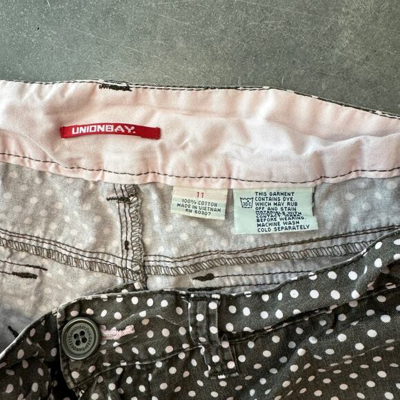 Vintage Y2K Girly Unionbay Pink Polka Dot Bermuda Shorts 32 100% Cotton - Picture 3 of 6